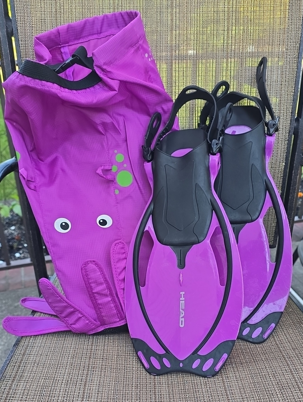 Child Swimming Fins Adjustable with Squid Backpack Bag EU 32-37 By Head